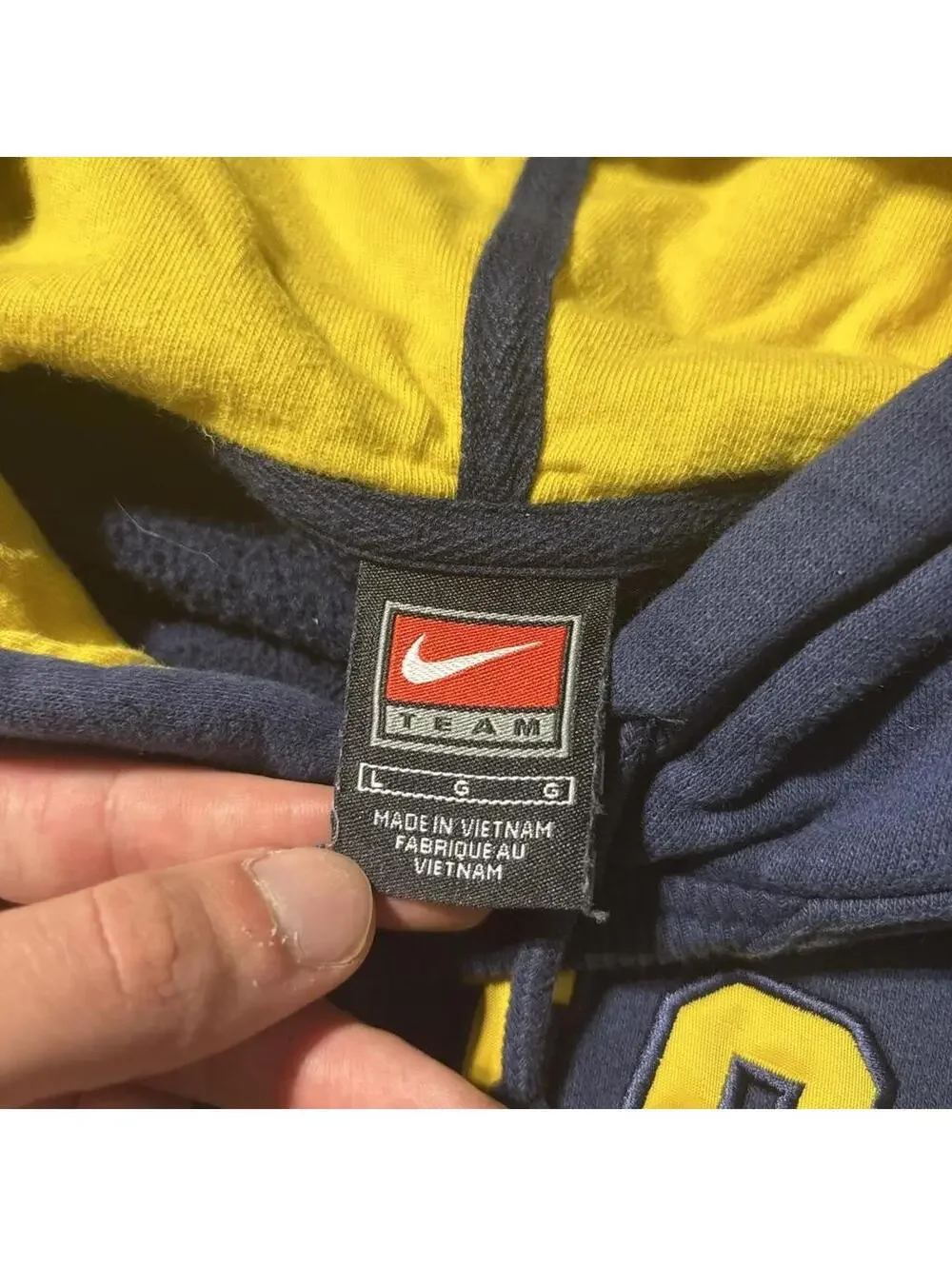Vintage Y2K Nike Center Swoosh Michigan Wolverines Hoodie Mens L NCAA